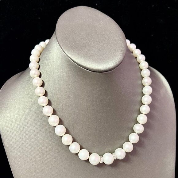 Natural South Sea Pearl Diamond Necklace 14k Gold 11 mm Certified $15,950 221248 - Picture 7 of 9